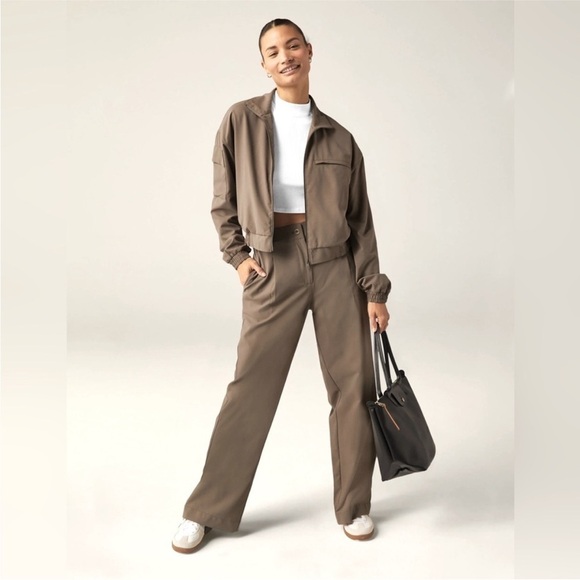 BEYOND YOGA STATUS POCKET JACKET SIZE XL MUSHROOM BROWN LIKE NEW - Picture 4 of 13